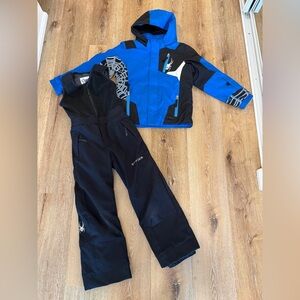 Spyder Kids Ski Jacket and Bib Ski Pants Snowpants Size 7 Boys Alpine Downhill